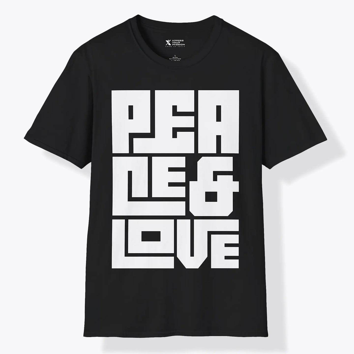 Xpress Your Passion Peace & Love | Bold T-Shirt Black / S