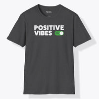 Xpress Your Passion Positive Vibes On T-Shirt Charcoal / S