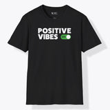 Xpress Your Passion Positive Vibes On T-Shirt Black / S