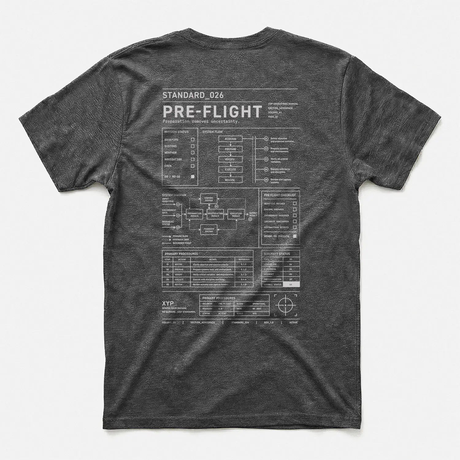 Xpress Your Passion Pre-Flight S_026 T-Shirt Dark Heather / S