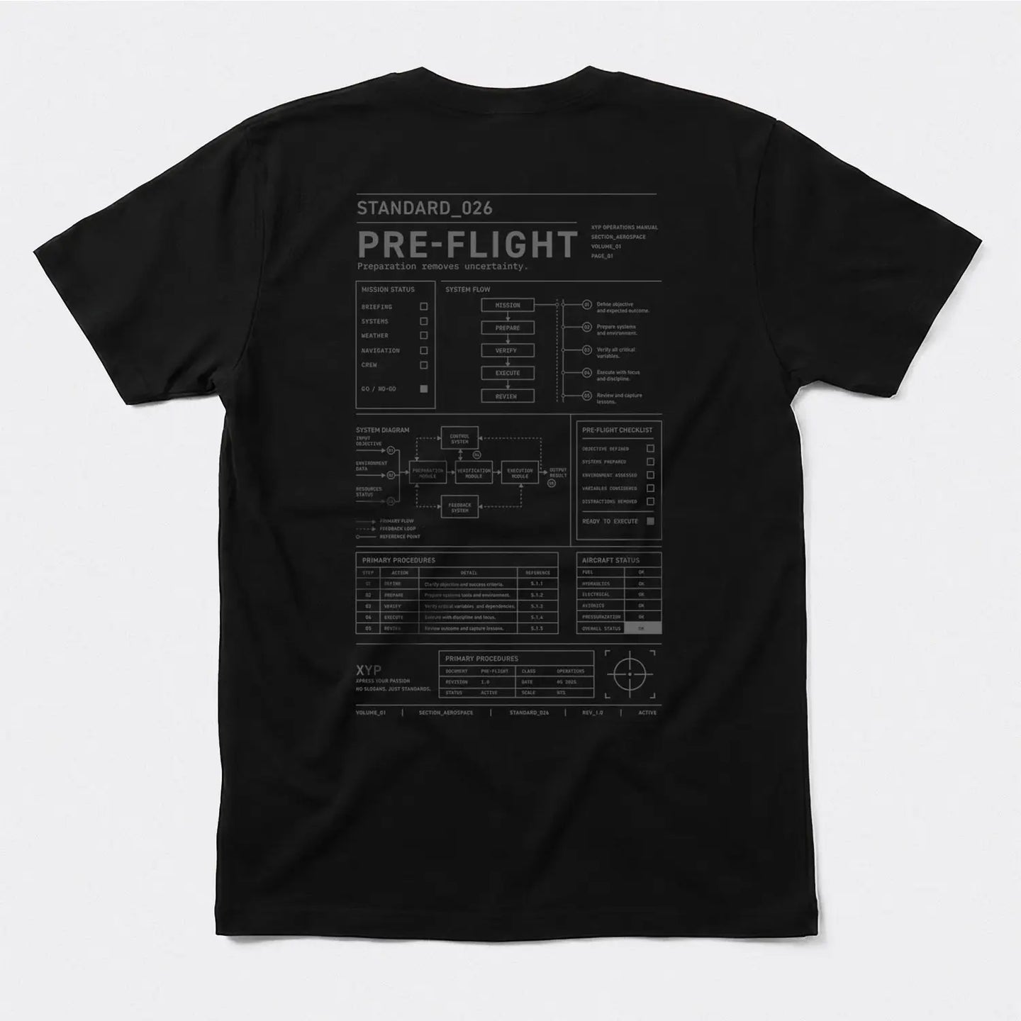 Xpress Your Passion Pre-Flight S_026 T-Shirt Black / S