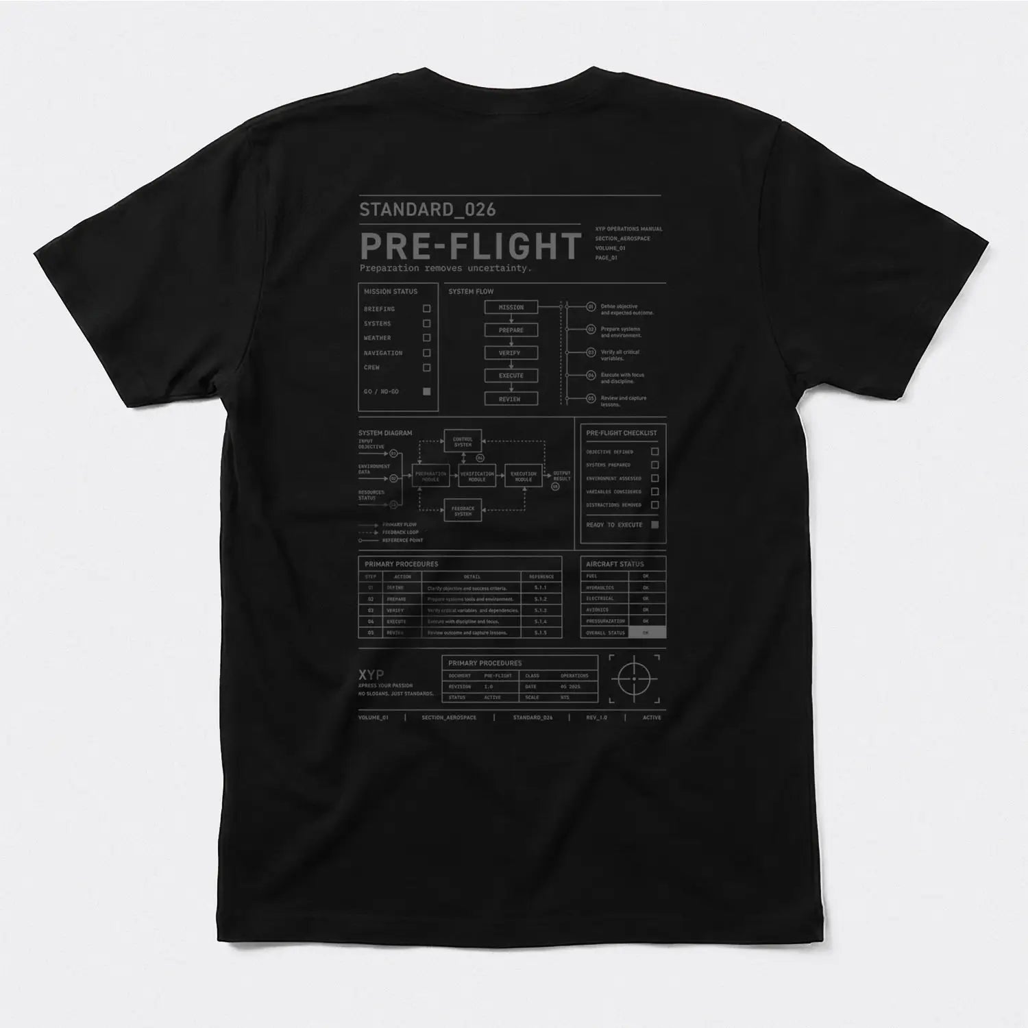 Xpress Your Passion Pre-Flight S_026 T-Shirt Black / S