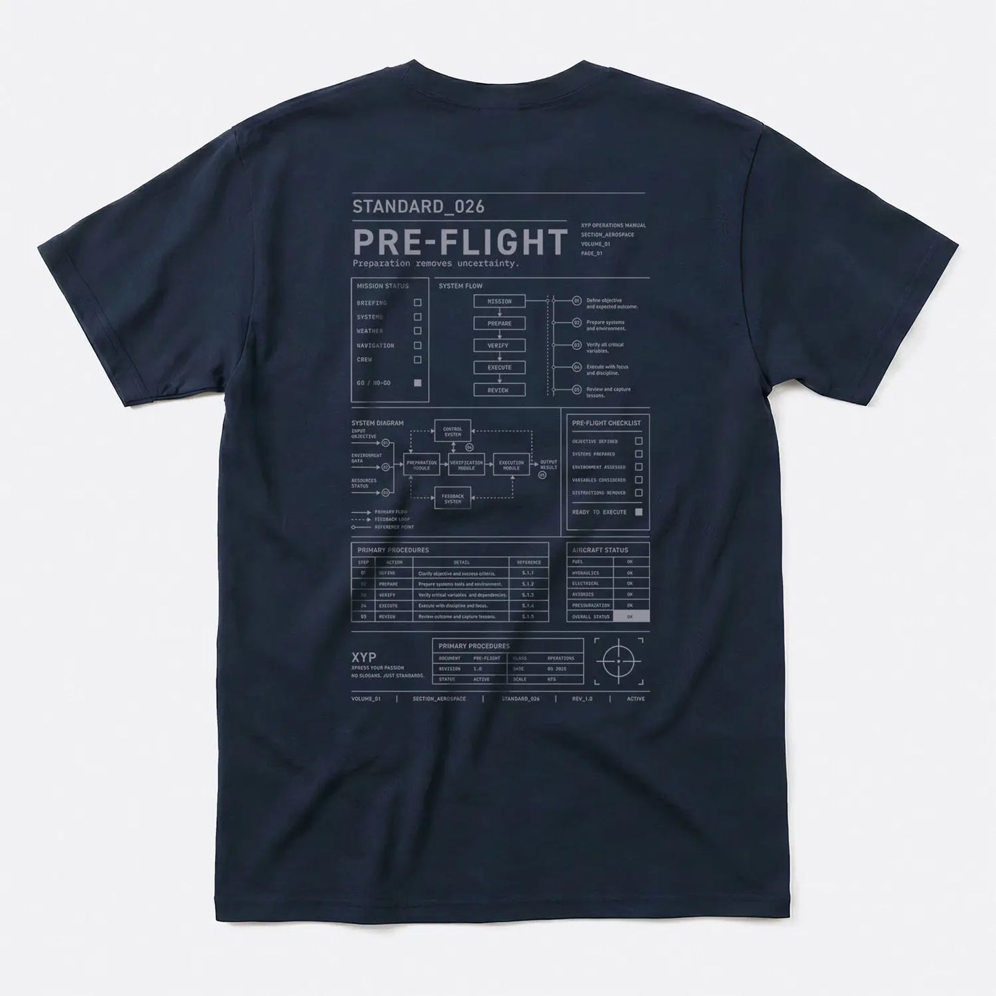 Xpress Your Passion Pre-Flight S_026 T-Shirt Navy / S