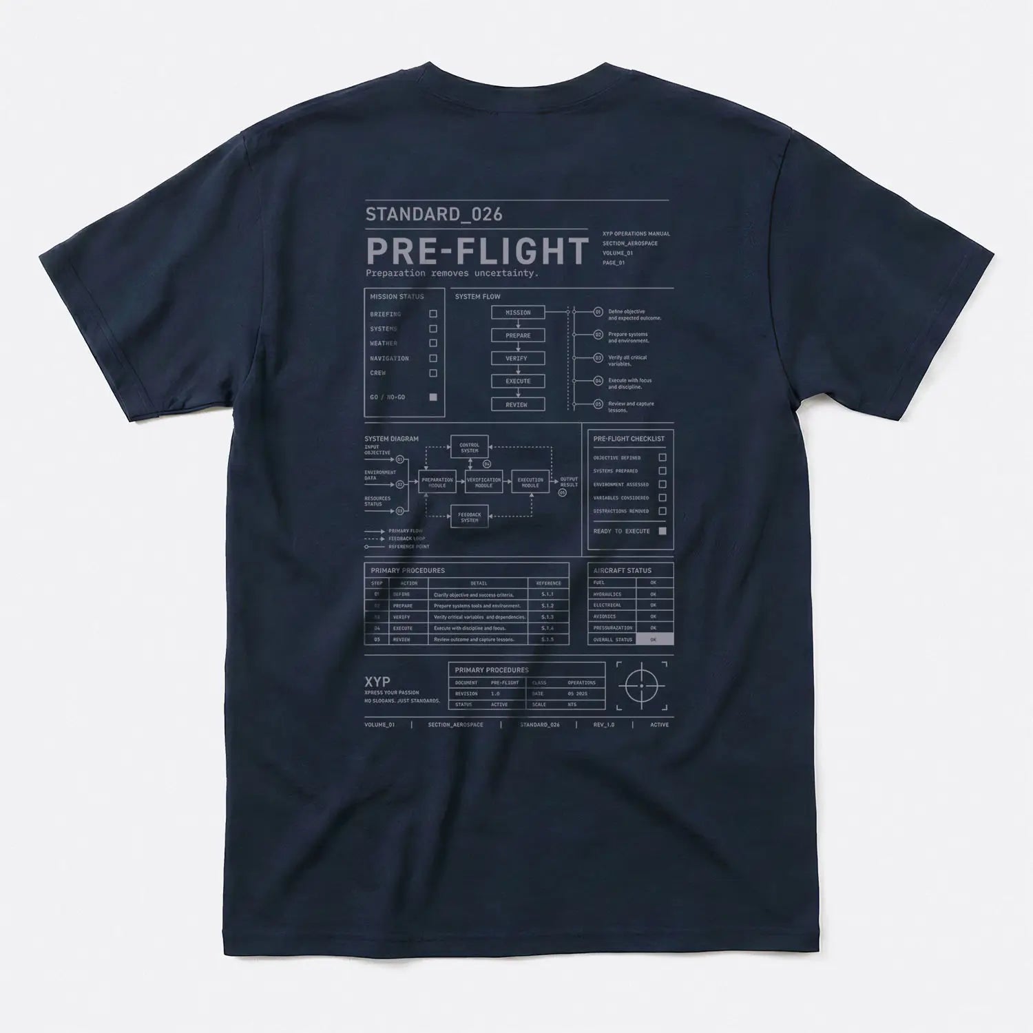 Xpress Your Passion Pre-Flight S_026 T-Shirt Navy / S