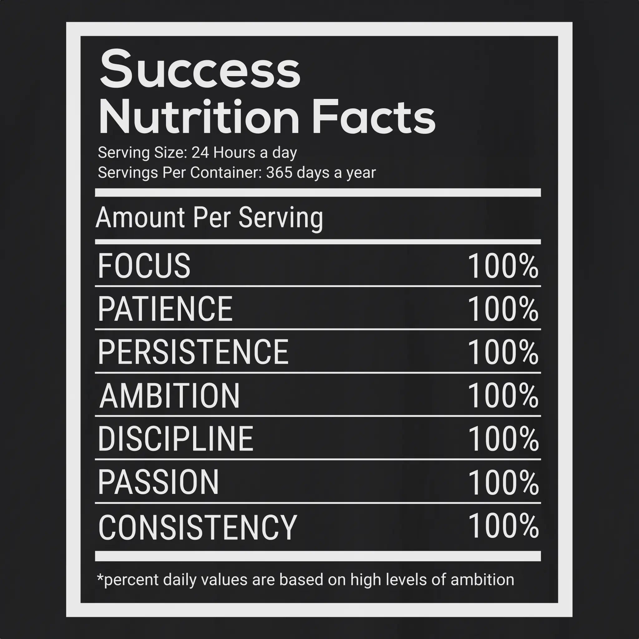 Xpress Your Passion Success Nutrition Facts T-Shirt