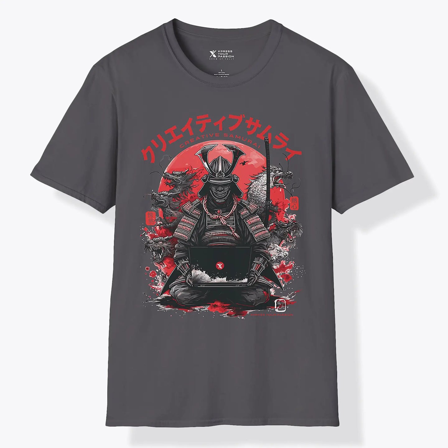 Xpress Your Passion Takashi | Creative Samurai T-Shirt Charcoal / S