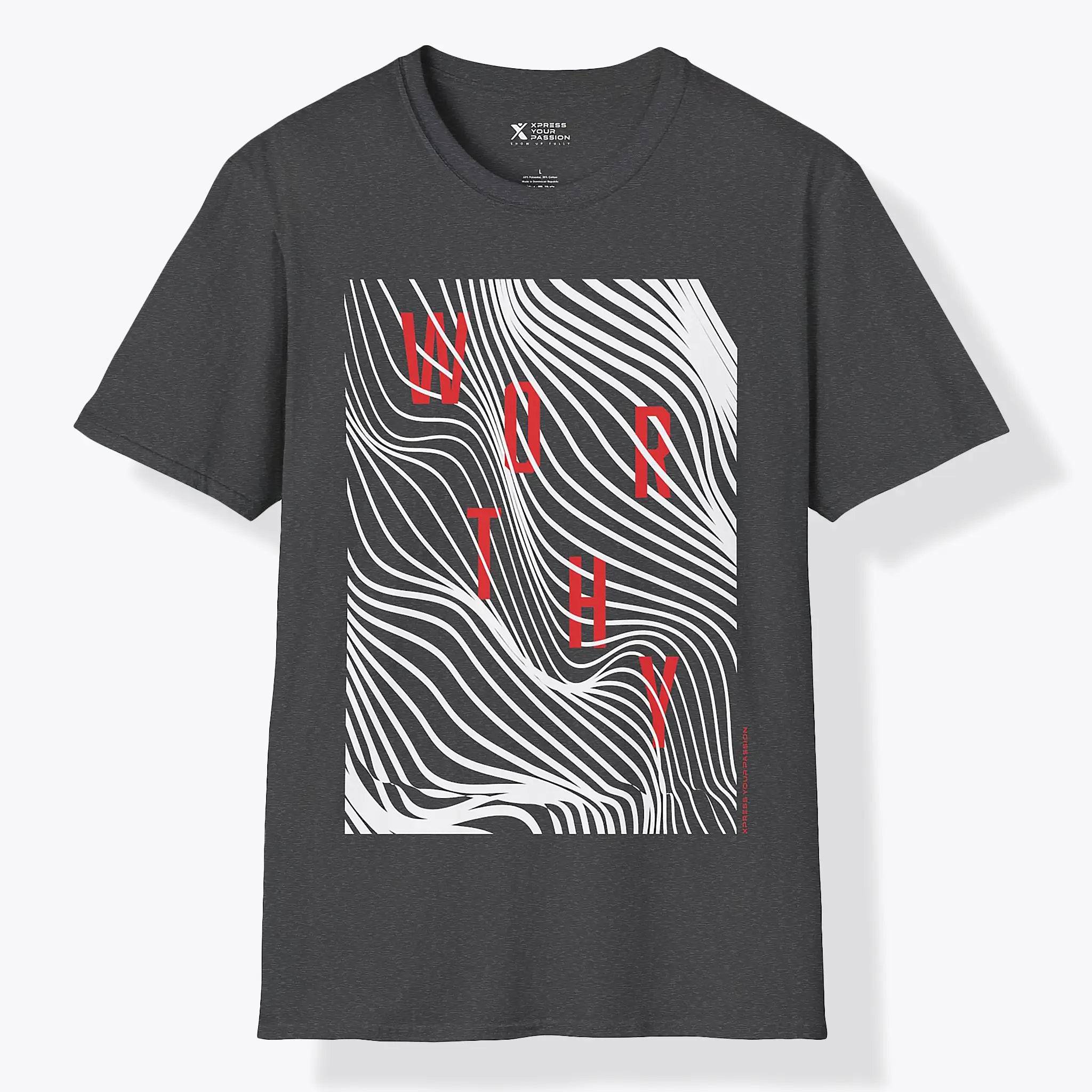 Xpress Your Passion Worthy T-Shirt | Between The Lines T-Shirt Dark Heather / S