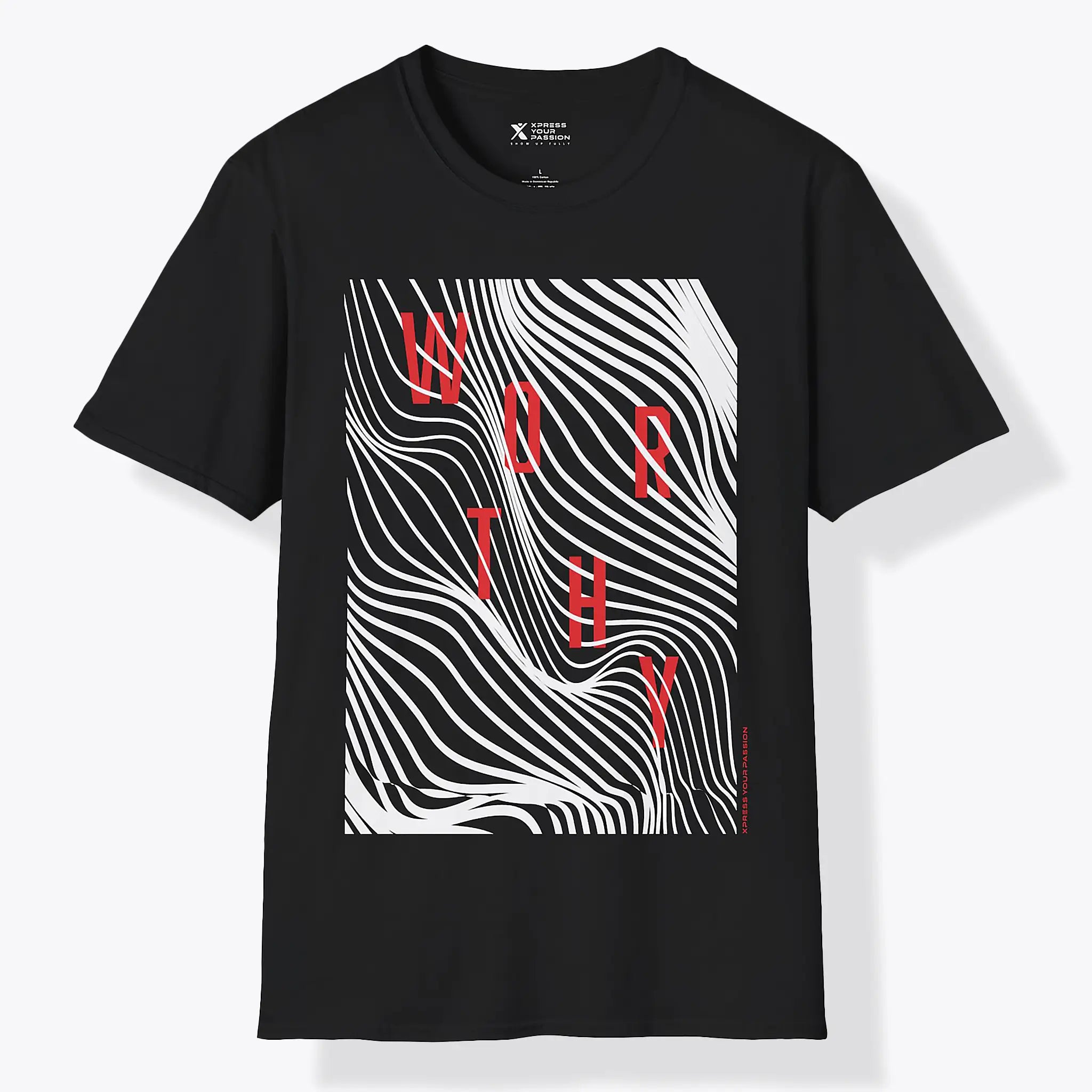 Xpress Your Passion Worthy T-Shirt | Between The Lines T-Shirt Black / S